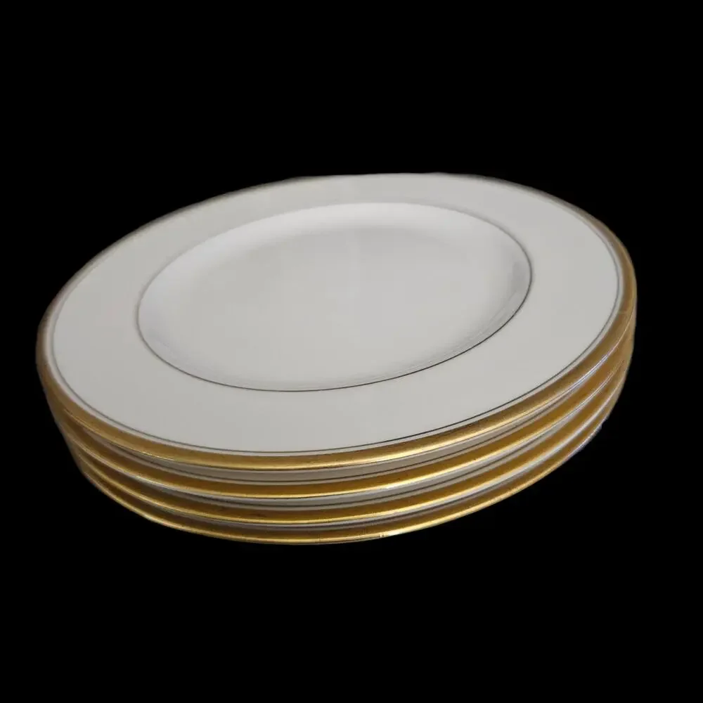 Theodore Haviland Oxford Gold Trim Salad Plates Set of 4 7.5